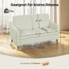 Sofa 2 zits Kleine Bank Met Sherpa fleece look 137 Cm Voor Woonkamer Crèmewit