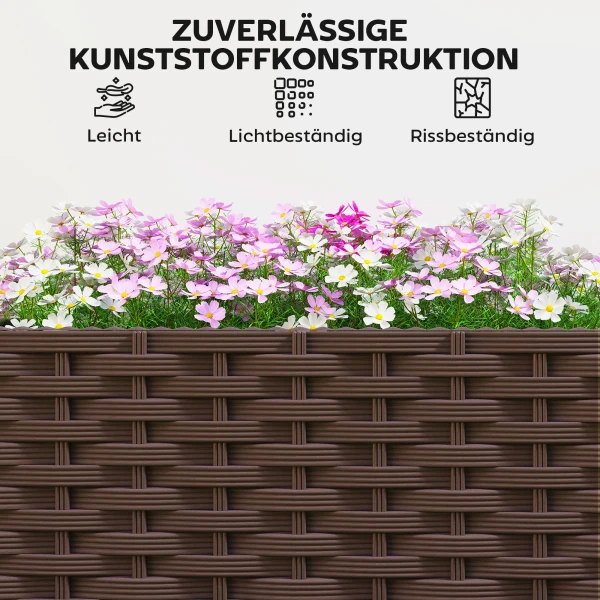 Spalier Met Plantenbak, Bloembak Met Zelfbewateringssysteem 120 X 40 X 192 Cm Bruin
