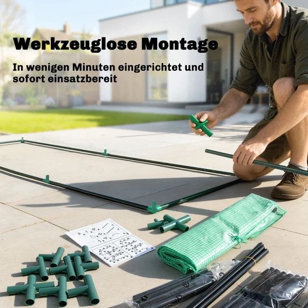 Tomatenkas Foliekas Met Roldeur Netvenster Boogdak 170 X 68 X 200 Cm Groen