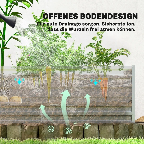 Tomatenkas Foliekas Met Verhoogd Bed Roldeur Venster Schuin Dak 141 X 141 X 190 Cm Wit