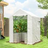 Tomatenkas Foliekas Met Verhoogd Bed Roldeur Venster Schuin Dak 141 X 141 X 190 Cm Wit