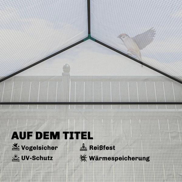 Tomatenkas Foliekas Met Verhoogd Bed Roldeur Venster Schuin Dak 141 X 141 X 190 Cm Wit