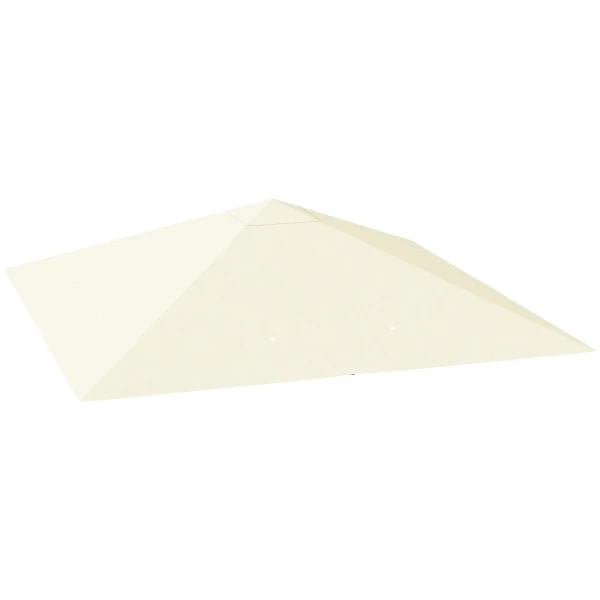 Tuinpaviljoen dak 3x3 M Met 8 Afvoergaten, Gemaakt Van Oxford 600D Stof, Crèmewit