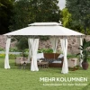 Tuinpaviljoen Met Dubbel Dak, 6 Zijkanten, Waterafstotend, Voor Tuin Terras, 4x3 M, Crèmewit
