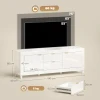 TV meubel Voor Televisies Tot 75 Inch, Modern Entertainmentcentrum Met 2 Kasten En 2 Lades, Hoogglans Wit