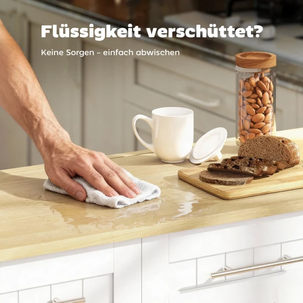 Verrijdbaar Keukeneiland, Uitbreidbaar Oppervlak, Kastdeuren, Lades, Handdoekhouder, Keukenwagen Van MDF, Wit