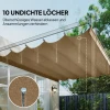Vervangend Dak Voor 3 X 3 M Pergola, Intrekbaar, Met Regenafvoergaten, Weerbestendig, Polyester, Bruin