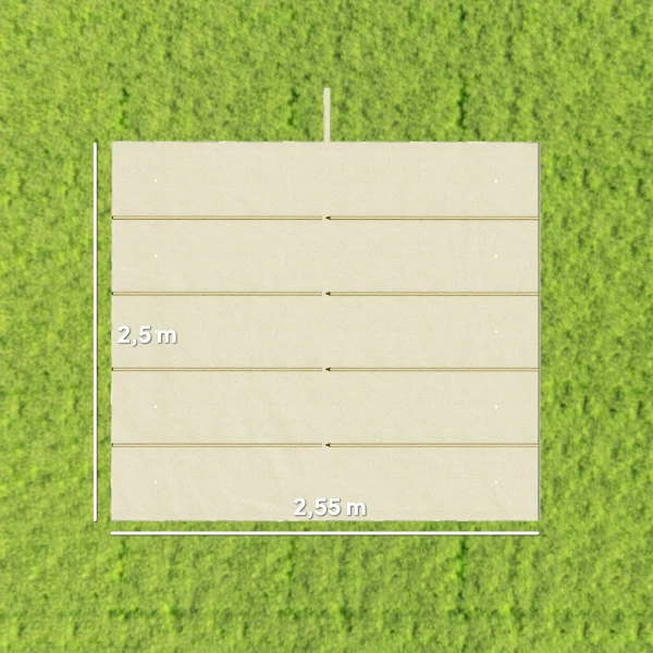 Vervangend Dak Voor 3 X 3 M Pergola, Intrekbaar, Met Regenafvoergaten, Weerbestendig, Polyester, Crèmewit