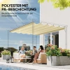 Vervangend Dak Voor 3 X 3 M Pergola, Intrekbaar, Met Regenafvoergaten, Weerbestendig, Polyester, Crèmewit