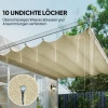 Vervangend Dak Voor 3 X 3 M Pergola, Intrekbaar, Met Regenafvoergaten, Weerbestendig, Polyester, Crèmewit