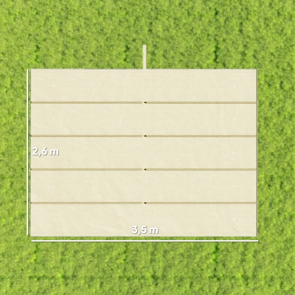 Vervangend Dak Voor 4 X 3 M Pergola, Intrekbaar, Met Regenafvoergaten, Weerbestendig, Polyester, Crèmewit