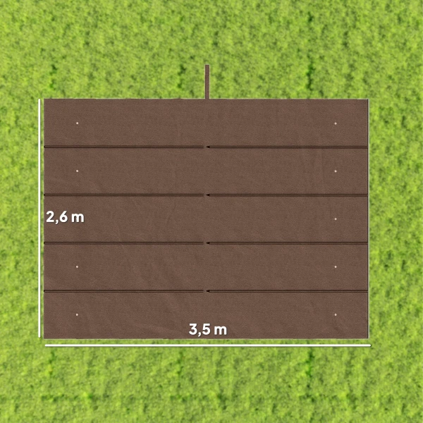 Vervangend Dak Voor 4 X 3 M Pergola, Intrekbaar, Met Regenafvoergaten, Weerbestendig, Polyester, Koffie