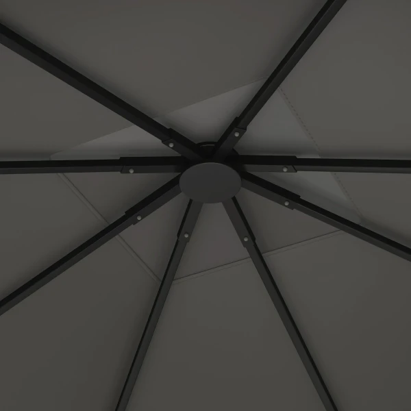 Vervangend Dak Voor Paviljoen 3 X 3 M Waterafstotend Paviljoendak UPF30+ Vervanghoes Oxford stof, 370 G/m², Grijs