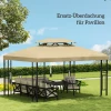 Vervangend Dak Voor Paviljoen 3 X 4 M Waterafstotend Paviljoendak Met Dubbel Dak Beige