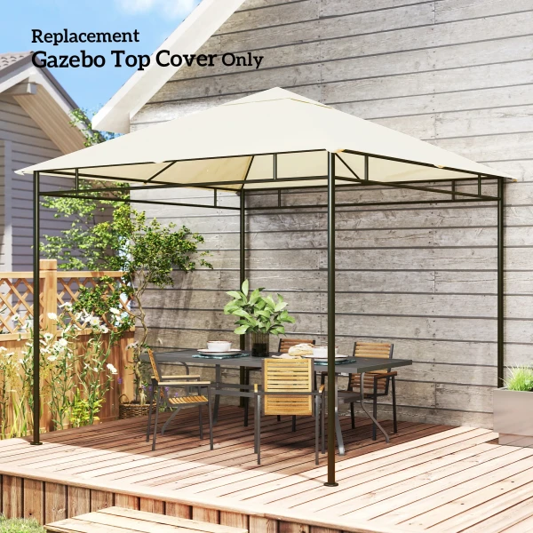 Vervangend Dak Voor Paviljoen 3x3m Waterafstotend Paviljoendak Met 8 Waterafvoergaten Crèmewit