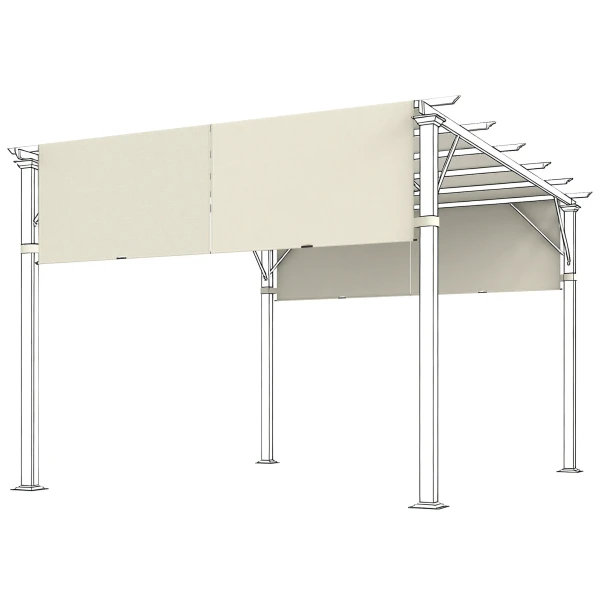 Vervangend Dak Voor Pergola Met UV bescherming, Zonnescherm Voor Terrasoverkapping Voor 3 X 3 M Paviljoen, Crèmewit