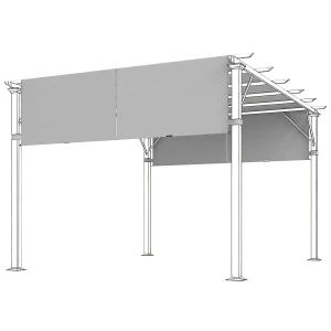 Vervangend Dak Voor Pergola Met UV bescherming, Zonnescherm Voor Terrasoverkapping Voor 3 X 3 M Paviljoen, Lichtgrijs