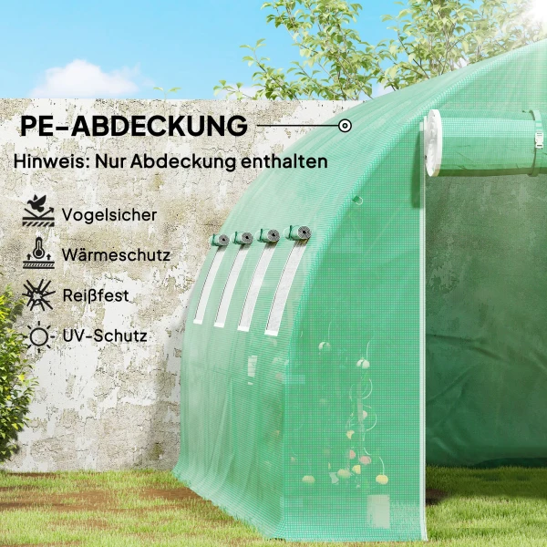 Vervangende Kasafdekking, Weerbestendig, 400 Cm X 300 Cm X 200 Cm, Transparant, Groen