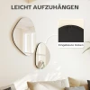 Wandspiegel 2 delige Set 70 X 46 Cm, 49,5 X 31 Cm Vensterspiegel Met Metalen Frame Hangspiegel In Kiezelvorm, Zwart
