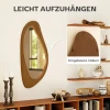 Wandspiegel Vensterglas Met Grenenfineer Frame Voor Slaapkamer Woonkamer, 91,5 X 45 X 3 Cm, Natuurhout