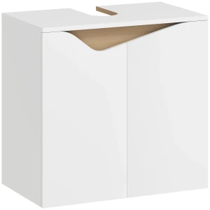 Wastafelonderkast, Badkamer Onderkast Met Soft Close Deuren, Wit, 60 X 35 X 57,9 Cm