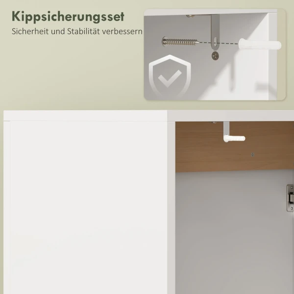 Wastafelonderkast, Badkamer Onderkast Met Soft Close Deuren, Wit, 60 X 35 X 57,9 Cm