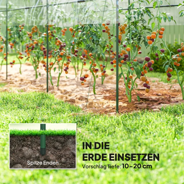 Winterbestendige Foliekas Met Boogdak, Grondanker Broeikas 400 X 123 X 171cm Transparant