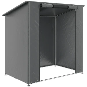 Zeltgarage 1,9x1,2 M Waterdicht Garagetent Met Oprolbare Ritssluiting Deur Ventilatieraam Donkergrijs