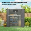 Zeltgarage 1,9x1,2 M Waterdicht Garagetent Met Oprolbare Ritssluiting Deur Ventilatieraam Donkergrijs