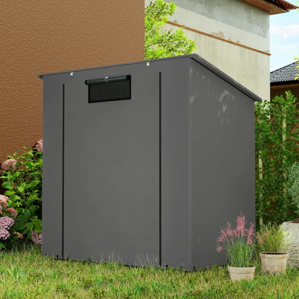 Zeltgarage 1,9x1,2 M Waterdicht Garagetent Met Oprolbare Ritssluiting Deur Ventilatieraam Donkergrijs