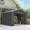 Zeltgarage 2,5x1,8 M Waterdicht Garagezeil Met Oprolbare Ritssluiting Deur Ventilatieraam Donkergrijs