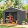 Zeltgarage 2,5x1,8 M Waterdicht Garagezeil Met Oprolbare Ritssluiting Deur Ventilatieraam Donkergrijs