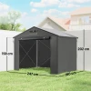 Zeltgarage 2,5x1,8 M Waterdicht Garagezeil Met Oprolbare Ritssluiting Deur Ventilatieraam Donkergrijs