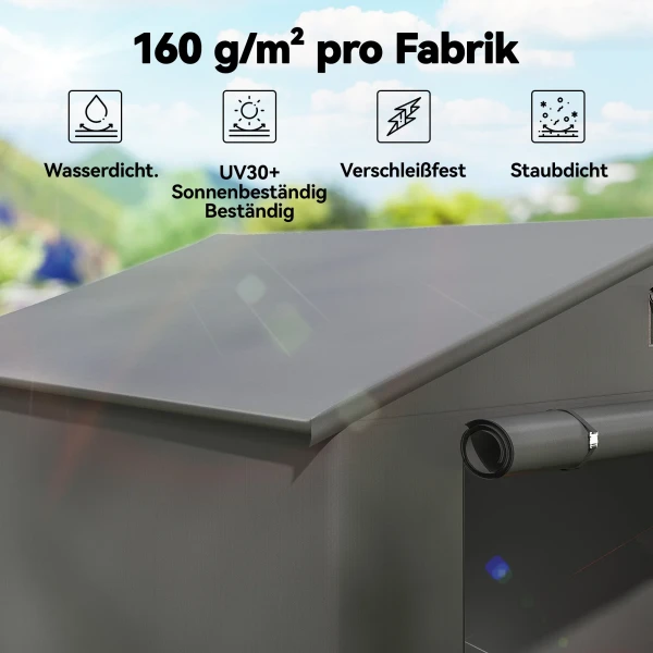 Zeltgarage 2,5x1,8 M Waterdicht Garagezeil Met Oprolbare Ritssluiting Deur Ventilatieraam Donkergrijs