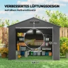 Zeltgarage 2,5x1,8 M Waterdicht Garagezeil Met Oprolbare Ritssluiting Deur Ventilatieraam Donkergrijs