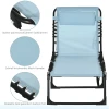 Zonneligstoel, Opvouwbaar, Ademende Hoes, Metalen Frame, 189 X 58 X 30 Cm, Blauwgroen