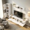 Zwevend TV meubel Met Klapdeuren Entertainment Center Wandplank Kast 180 Cm Hoogglans Wit