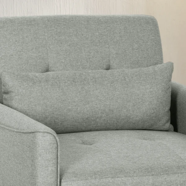 3 in 1 Slaapstoel, Uitschuifbare Sofa Bed Stoel Met Verstelbare Rugleuning, Grijs