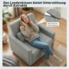 3 in 1 Slaapstoel, Uitschuifbare Sofa Bed Stoel Met Verstelbare Rugleuning, Grijs