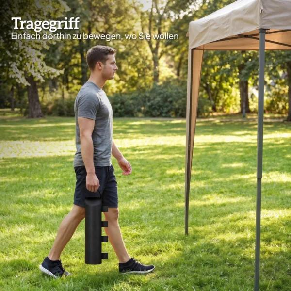 8 delige Set Zandzakken Voor Paviljoenpoten, 40 Kg Duurzame Zandzakken Gemaakt Van 600D Oxford stof, Zonder Zand, Zwart