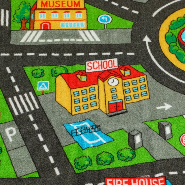 Baby Kruipmat, Speelmat 200x150x0,5cm, Antislip Kruipdeken Met Antislip Onderkant Stadsmotief Voor Kinderkamer