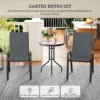Bistro Set 3 delig Weerbestendig Tuinmeubelset Met Glazen Tafel Stapelbare Tuinstoelen Donkergrijs