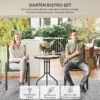 Bistro Set 3 delig Weerbestendig Tuinmeubelset Met Glazen Tafel Stapelbare Tuinstoelen Zwart