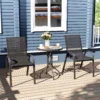 Bistro Set 3 delig Weerbestendig Tuinmeubelset Met Glazen Tafel Stapelbare Tuinstoelen Zwart