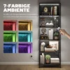 Boekenkast Met 5 Niveaus Staand Rek Met LED verlichting, 7 Lichtkleuren, Voor Woonkamer, 60 X 30 X 179 Cm Zwart