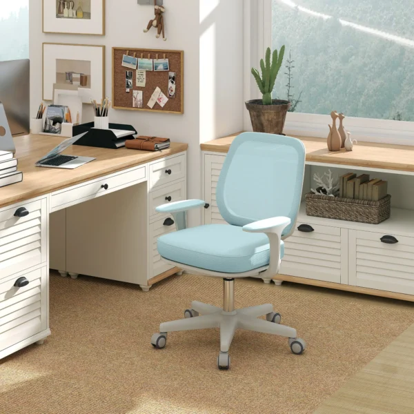 Bureaustoel, Ergonomische Bureaustoel Met Draaifunctie, Hoogteverstelbaar 55 X 48 X 82,5 94,5 Cm Groen