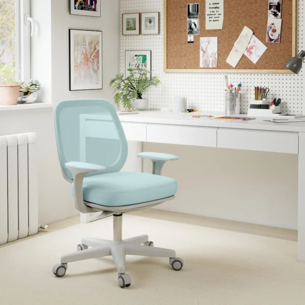 Bureaustoel, Ergonomische Bureaustoel Met Draaifunctie, Hoogteverstelbaar 55 X 48 X 82,5 94,5 Cm Groen