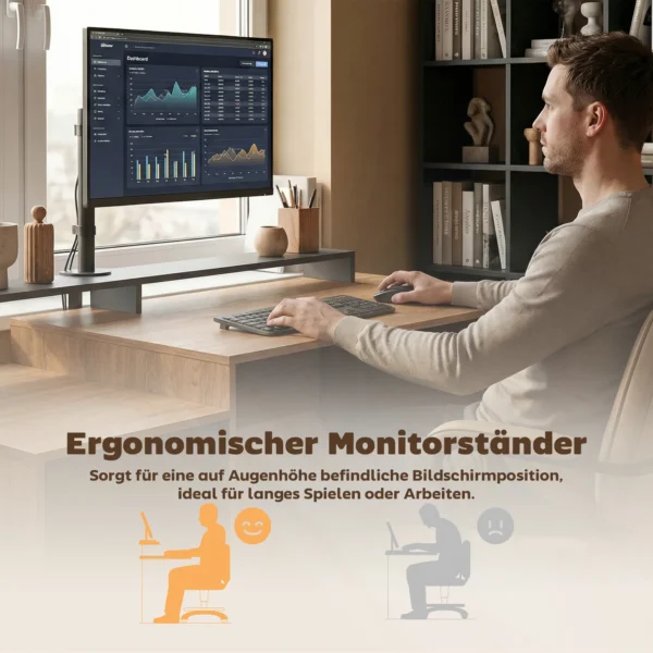 Computertafel Met Opbergruimte En Planken, Moderne Bureau Voor Kantoor En Studeerkamer, 140 Cm, Eik