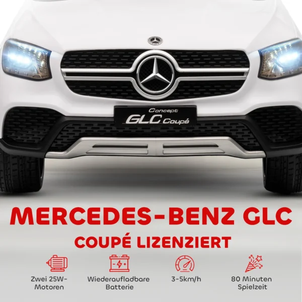 Elektrische Auto Voor Kinderen, 12V Kinderauto Met Afstandsbediening, LED verlichting, Muziek, 3 Snelheden, 3 6 Jaar, Wit