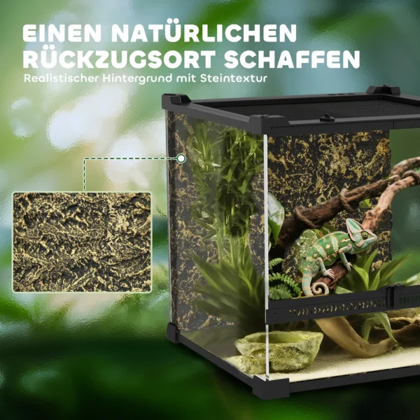 Glas Terrarium Voor Reptielen, Verhoogde & Waterdichte Bodem, Knopslot